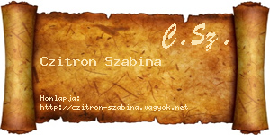 Czitron Szabina névjegykártya